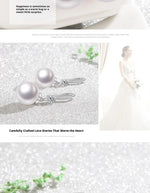 Elegant 925 Sterling Silver Luxury Pearl Earrings for Women, Wedding Party Jewelry Accessories