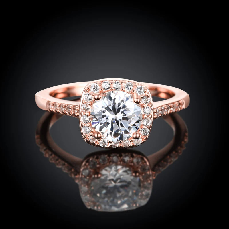 Fashion Rings For Women  Wedding Engagement Jewelry Accessory Cubic Zircon Stone Promise Finger Ring Anillos Femme