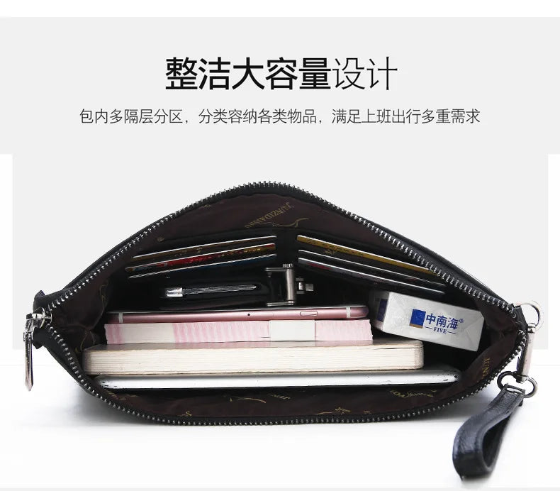 Luxury Brand Men's Wallet Men Long Purse Wallet Male Clutch Bag PU Leather Zipper Wallet Men Business Envelope Wallet Coin Purse