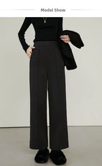 Luxe High-Waist Wool Blend Wide-Leg Trousers