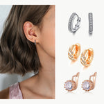 Stud Earrings For Women Classic Six Claw Clear AAA+Cubic Zirconia Rose Gold Color Fashion Jewelry For Female KAE094
