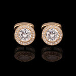French Cufflinks for Men Light Luxury Women English Rhinestone Shirts Sleeve Studs High-end Business Banquet Suits Cuff Buttons