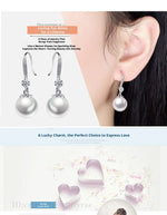 Elegant 925 Sterling Silver Luxury Pearl Earrings for Women, Wedding Party Jewelry Accessories