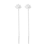 Drop Ear Line Long Hanging Earrings for Women Rose Gold Color Zircon Crystal Piercing Threader Earing Ear Accessories Jewelry