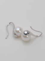 Classic 925 Sterling Silver Ear Hook Natural Freshwater Pearl Round Pearl Earring Jewelry 5A Earring Ear Hook Akoya Pearl EAT