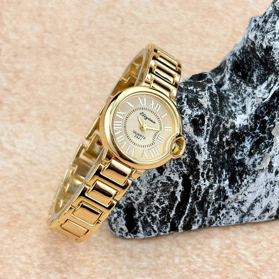 Elegant Ladies Wristwatch High-End Classic Aesthetic Alloy Steel Band Luxury Watch Stylish Timepiece for Women