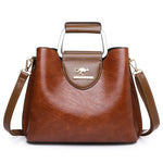 Vintage Luxe Leather Tote | Elegant Women's Shoulder & Crossbody Handbag