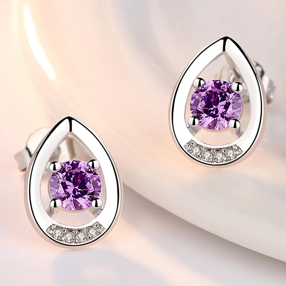 Drop Earrings Women Engagement Party Exquisite Ear Accessories Fashion Jewelry Temperament Sweet Pink Pear Cubic Zirconia