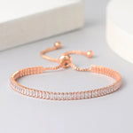 Tennis Bracelet For Women 1.5*3 mm Sparking Zircon Jewerlly Rose Gold Color Handmade Friends Gift Cute Jewelry Wholesale H017