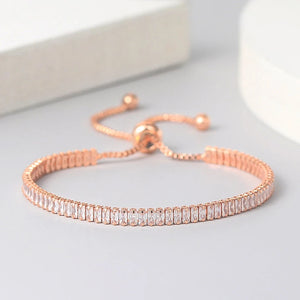 Tennis Bracelet For Women 1.5*3 mm Sparking Zircon Jewerlly Rose Gold Color Handmade Friends Gift Cute Jewelry Wholesale H017