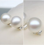 925 Sterling Silver 6-12MM Pearl Ear Studs Earrings For Women Wedding Engagement Party Fashion Charm Jewelry