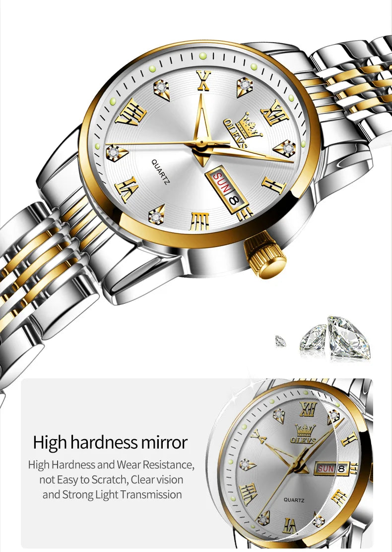 OLEVS Luxury Brand Watch for Women Fashion Quartz Women's Watches Waterproof Stainless Steel Elegant Ladies Wristwatch Original