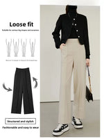 Luxe High-Waist Wool Blend Wide-Leg Trousers