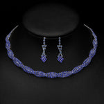 BLIJERY Fashion Bridesmaid Bridal Jewelry Sets for Women Rhinestone Crystal Necklace Earrings Sets Prom Wedding Jewelry Sets
