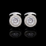 French Cufflinks for Men Light Luxury Women English Rhinestone Shirts Sleeve Studs High-end Business Banquet Suits Cuff Buttons