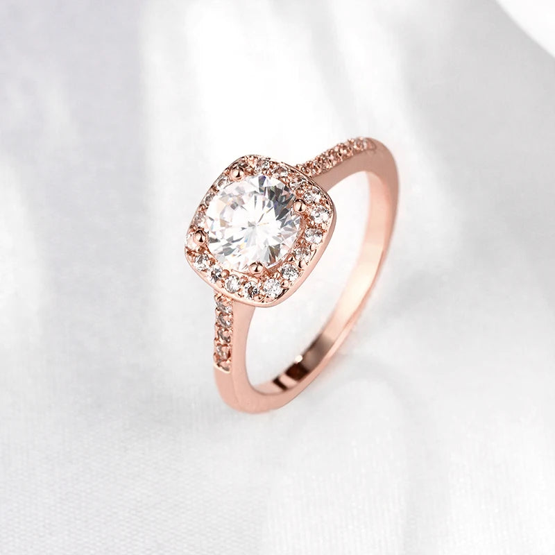 Fashion Rings For Women  Wedding Engagement Jewelry Accessory Cubic Zircon Stone Promise Finger Ring Anillos Femme