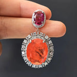 Big Round Drop Earrings Women Luxury Jewelry Shiny Zircon Wedding Bride Dinner Party Green Orange White Dangle Earrings