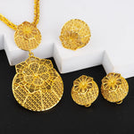Nigerian Jewelery Set Wedding Jewelry Set For Women Dubai Gold Color Warped Geometry Necklace Earrings Bridal Wedding Party Gift