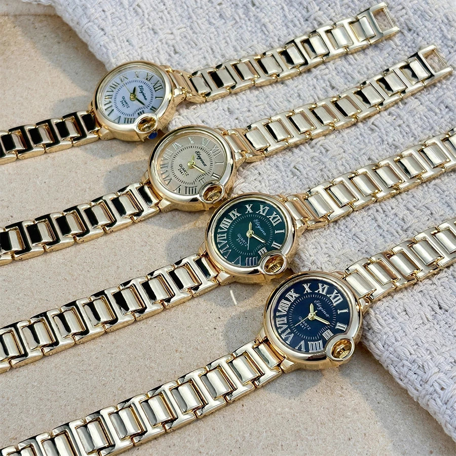 Elegant Ladies Wristwatch High-End Classic Aesthetic Alloy Steel Band Luxury Watch Stylish Timepiece for Women