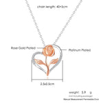 Pendant Heart Necklaces For Women Zircon Aesthetic Rose Flower Choker Chains Silver Color Gifts jewelry Wholesale N172