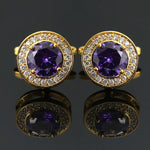 French Cufflinks for Men Light Luxury Women English Rhinestone Shirts Sleeve Studs High-end Business Banquet Suits Cuff Buttons