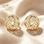 Diamond-studded Entwined Triangular Stud Earrings Exquisite Sweet Earrings for Women Affordable Luxury Gifts Commuting Jewelry