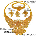 Nigerian Jewelery Set Wedding for Woman Dubai 24K Gold Color Jewelry Sets Earrings and Rings African Designer Bridal Necklace