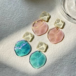 Irregular Dangle Earrings Water Ripple Acrylic Transparent Earrings for Women Fashionable Acrylic Jewelry Accessories