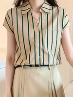 Fashion striped women blouses New Spring Summer ladies shirts sleeveless bottoming shirts Tops blusa mujer