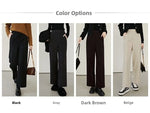Luxe High-Waist Wool Blend Wide-Leg Trousers