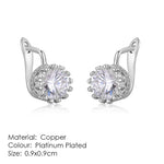 Stud Earrings For Women Classic Six Claw Clear AAA+Cubic Zirconia Rose Gold Color Fashion Jewelry For Female KAE094