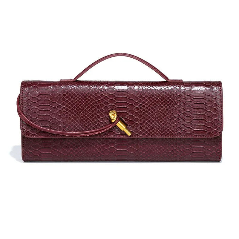 Luxury Design Top-Handle Bag for Women Evening Handbag Long Purse PU Snakeskin Pattern Crossbody Shoulder Bags Fashion Outfits