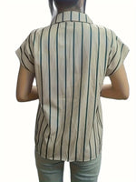 Fashion striped women blouses New Spring Summer ladies shirts sleeveless bottoming shirts Tops blusa mujer